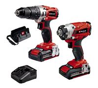Einhell 4257214 poder X-Change 2.0 Ah 18 V Combi Taladro Y Atornillador De Impacto - Pack de 2 - rojo
