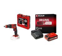 Einhell 425998 Taladro atornillador para yeso TE-DY 18 LI- A batería, Rojo/Negro + Kit con Cargador y batería de repuesto de 18 V, 4 Ah, 0 W, 21 V, Negro, Rojo, 4.0, Tiempo de Carga: 60 Minutos