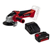 Einhell Amoladora a batería, TC AG 18/115 Li, Solo Power X Change, 18V, 8.500 rpm, profundidad de corte 28 mm, mango auxiliar, Incluye 1 batería de 4.0 Ah y cargador individual, Color Rojo