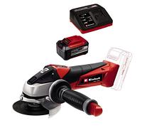 Einhell Amoladora angular con batería TE-AG 18/115 Li-Solo Power X-Change (18 V, 115 mm diámetro de disco, 28 mm profundidad de corte, arranquue suave, sin disco,)+ Starter Kit 5,2Ah
