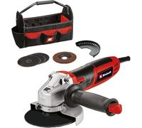 Einhell Amoladora angular TC-AG 125/850 Kit – 850 W, Ø125 mm, prof. 28 mm, incl. 3 discos y bolsa