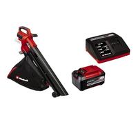 Einhell Aspirador de Hojas con batería VENTURRO 18/210 Power X-Change (18 V, Potencia de aspiración 500 m³/h, Bolsa colectora 45 l, función de soplado hasta 210 km/h,)+ Starter Kit 5,2Ah