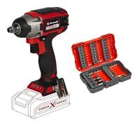 Einhell Atornillador de impacto con batería IMPAXXO 18/230 Power X-Change (18V, 230 Nm, motor sin escobillas, envío sin batería ni cargador) + juego de puntas de 37 piezas