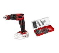 Einhell Atornillador de obra en seco con batería TE-DY 18 Li-Solo Power X-Change (iones de litio,18 V, 4000 min-1, tope de profundidad, sin batería ni cargador, E-Box) + E-Case S Brocas 10P