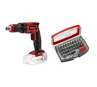 Einhell Atornillador de obra en seco con batería TE-DY 18 Li-Solo Power X-Change (iones de litio,18 V, 4000 min-1, tope de profundidad, sin batería ni cargador, E-Box) + Bit box 32