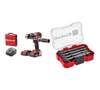 Einhell Atornillador inalámbrico TE-CD 18 Li-i Brushless Power X-Change (con función de impacto, Li-Ion, 18 V, 2 velocidades, 60 Nm, luz LED, maletín, incl. 2 baterías de 2,0 Ah y + Einhell XS-CASE