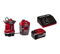 Einhell Bomba de aguas sucias con baterías GE-DP 18/25 Li-Solo Power X-Change (18 V, caudal de impulsión 7.500 l/h, altura de impulsión 5 m, modo ECO y BOOST,)+ Starter Kit 5,2Ah