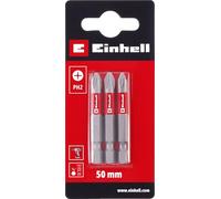 Einhell - Brocas estándar (3 piezas, 50 mm, cromo vanadio, tornillos precisos, buen control, anillo de color rojo, vástago E 6.3)