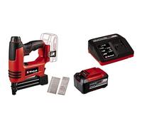Einhell Clavadora con batería TE-CN 18 Li-Solo Power X-Change (iones de litio, 18 V, grapadora + clavadora, hasta 20 impactos por minuto, incl. 300 clavos, 300 grapas,)+ Starter Kit5,2Ah