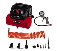 Einhell Compresor TC-AC 190/6/8 OF Set (1200 W, máx. 8 bar, depósito de 6 L, potencia de aspiración de 190 l/min, velocidad del motor 18000 min^-1, regulador de presión, manómetro, sin aceite)