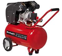 Einhell Compresor TE-AC 400/50/10 V (cilindro en V lubricado por aceite, 2200W, 10 bar, tanque de 50L, capacidad de aspiración de 400l/min, reductor de presión, 2 manómetros y 2 acoplamientos rápidos)