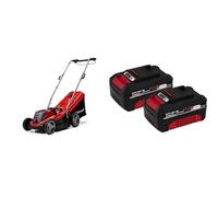 Einhell Cortacésped inalámbrico - GE-CM 18/33 Li PXC. Li-Ion, para hasta 200m² & Paquete Doble de baterías de Iones de Litio Power X-Change de 18 V y 4,0 Ah