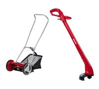 Einhell Cortacésped Manual GC-HM 300 (para hasta 150 m2, husillo de Corte & Cortadora de césped eléctrica GC-ET 2522 (250 W, Ancho de Corte 22 cm, Longitud del Hilo 60