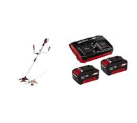 Einhell Desbrozadora de Batería Agillo Power X-Change, 2x18V + Kit de iniciación PXC 2 x 3,0 Ah y el kit de cargador doble