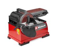 Einhell Esmeriladora de disco y banda vertical TE-US 400 | 400 W | Cinta abrasiva de 100 x 914 mm hasta 348 m/min | Plato de lijado de Ø 150 mm hasta 1800 rpm | Accesorios incluidos