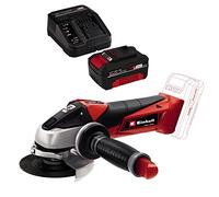 Einhell Expert TE-AG 18 Li Radial angular sin cable, hoja de sierra, 8500 rpm, 18 V, 12 W, color rojo y negro + 4512042 Kit con Cargador y batería 4.0 Ah de repuest, tiempo de carga: 60 Minutos