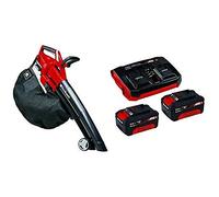 Einhell GE-CL 36 Li E Solo - Aspirador-soplador de Hojas con tecnología Power X-Change 2x18V (Flujo de Aire de 210 km/h, Bolsa de 45 l, 8000-13000 RPM) (Ref. 3433600) + Twinpack 3 Ah