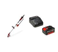 Einhell GE-HC 18 Li T-Solo -Pack con herramienta multifuncional sin cable, motosierra y cortasetos, mango telescópico + 4512042 Kit con Cargador y batería de repuest, tiempo de carga: 60 Minutos