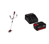 Einhell Guadaña A Baterías Agillo Power X-Change, Li-Ion, 2X18V, Motor Delantero Sin Escobillas + 4512042 - Kit con Cargador Y Batería De Repuesto De 18 V, 4 Ah, 0 W, 21 V, 4.0, Negro, Rojo