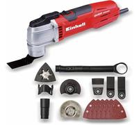 Einhell Herramienta multifuncional con cable - TE-MG 300 EQ - 240 V, 300 W, velocidad y electrónica constante, completa con hojas de sierra, papeles abrasivos y raspador. Oscilación de 40.000 RPM