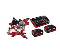 Einhell Ingletadora telescópica a batería - TE-SM 36/210 Li Power X-Change, 36 V, Iones de Li tio, Ø210x Ø30 mm hoja, láser de línea de corte, incluye 2 baterías de 3,0Ah y cargador doble