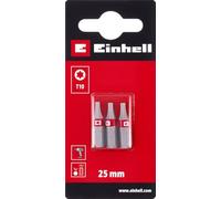 Einhell - Juego de 3 puntas estándar de 25 mm, T10 (cromo vanadio, tornillos precisos, buen control, anillo de color rojo, vástago C 6.3)