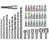 Einhell - Juego de brocas y brocas para piedra, metal y madera (8 brocas, 24 puntas, 5 llaves de vaso, 1 avellanador, 1 soporte para puntas de cambio rápido, caja de almacenamiento)