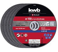 Einhell - Juego de discos de corte finos, 150 x 1,4 mm (accesorios para amoladora angular, 5 piezas, diámetro 150 x 1,4 x 22,23 mm, máx. 10200 min-1, extrafino para poca pérdida de material)