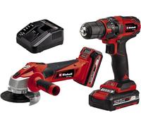 Einhell Kit herramientas TC-TK 18 Li – Power X-Change 18V Li-Ion, taladro y amoladora, baterías incl