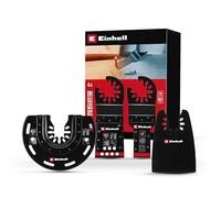 Einhell - Juego de herramientas multiherramientas originales de 4 piezas (hoja de sierra BIM, hoja de sierra semicircular BIM, hoja de sierra de inmersión CRV y raspador flexible con receptáculo de