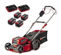 Einhell Kit de cortacésped con batería GP-CM 36/47 S Li BL | PXC | 36 V | máx. 156 ccm | corte 47 cm | máx. 700 m² | Brushless | cesta 65 L | Accionamiento de rueda | 4 x 4,0 Ah