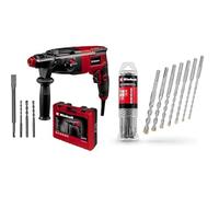 Einhell Kit de taladro percutor TC-RH 620 4F (620 W, impacto neumático, resistencia al impacto de 2,2 J, taladrado con percusión, cincelado con y sin fijación, SDS-Plus,) + Juego de 7 brocas