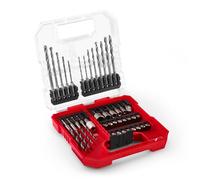 Einhell L-CASE Juego de brocas y taladros de 40 piezas (brocas de 25 mm, portapuntas de cambio rápido, llave de vaso, avellanador, brocas para metal, piedra y madera, incl. caja de almacenamiento)