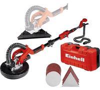 Einhell Lijadora de pared 750 W 225 mm, plato intercambiable, mango telescópico 165 cm, Rojo/Negro