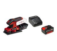 Einhell Lijadora orbital a batería - TC-OS 18/187 Li Power X-Change, superficie Lijado 187x97 mm, círculo oscilante 2 mm, micro-velcro, incluye 1 papel Lija y 1 batería de 4.0Ah y cargador individual