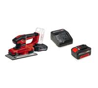 Einhell Lijadora orbital con batería TE-OS 18/230 Li Solo Power X-Change + Kit con Cargador y batería de repuesto de 18 V, 4 Ah, 0 W, 21 V, 4.0, Tiempo de Carga: 60 Minutos, Negro, Rojo
