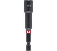 Einhell - Llave de vaso hexagonal magnética de impacto con vástago de 1/4" E 6.3, 8 mm (cromo vanadio, zona de torsión, imán permanente, anillo de color rojo)