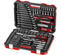Einhell - Maletín de herramientas de 233 piezas (trinquetes, llaves combinadas, juego de brocas, enchufes, extensiones, uso versátil, compatibilidad de máquinas)