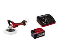 Einhell Máquina pulidora lijadora con batería CE-CP 18/180 Li E-Solo Power X-Change (18 V, iones de litio, Ø180 mm, in apuchas de pulido adicionales + papel de lijasin,)+ Starter Kit 5,2Ah