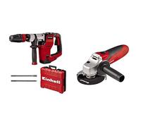 Einhell Martillo de demolición TE-DH 12(1050W,12J, toma SDSmax, empuñadura con amortiguación vibrac,empuñadura adicional ajustable, 4m cable goma,in incel puntiagudo y plano,in box)+Amoladora