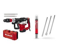 Einhell Martillo de demolición TE-DH 32 (1500 W, 32 J, 1900 min-1, portaherramientas SDS-max, mango principal+empuñadura suave, in incel de punta/plano, e-box) + Juego de 3 punteros SDS