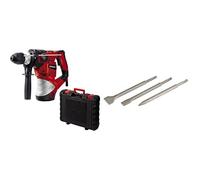 Einhell Martillo perforador con cable TC-RH1600. 240V,1600W, 4J, taladrado de impacto/cincelado neumático, portaherramientas SDS plus, tope de seguridad de sobrecarga. Incluye maletín y 3 cinceles SDS