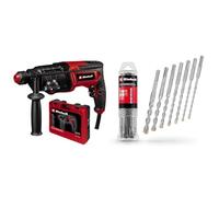 Einhell Martillo perforador TC-RH 800 4F(800 W, 2,6 julios, taladrar con percutor+ cincelar con/sin fijación, mecanismo de impacto neumático, SDS-Plus,funcionamiento continuo) + Juego de 7 brocas