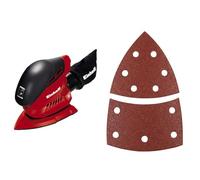 Einhell Multilijadora - TH-OS 1016. 100 W, 24.000 1/min de velocidad de oscilación & KWB 49496112 - Pack de 5 abrasivos multilijadora (100 x 62 x 93 mm, GR 120, sistema Quick-Stock)