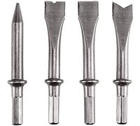 Einhell Original Set de cinceles de cuatro piezas (adecuado para martillo de cincel por aire comprimido de Einhell, cincel plano, cincel puntiagudo, cincel de ranura, cincel separador)