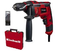 Einhell Pack de Taladro percutor con cable - TC-ID 720/1 E - con guía para espigar kwb - Perforación/taladrado de Percusión, portabrocas de 13 mm, Incluye juego de brocas de 5 piezas para hormigón