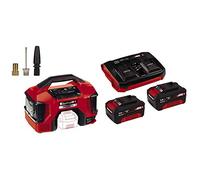 Einhell Power X-Change Compresor Híbrido Pressito (incluye conjunto de inflado de 3 piezas) + 4512083 Juego de baterías de arranque PXC (2 piezas de 3 Ah y cargador doble)