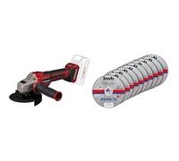 Einhell Professional Amoladora angular con batería TP-AG 18/125 CE Q Li-Solo Power X-Change (18V, Ø 125mm, 33 mm de profundidad de corte, sin disco de corte ni batería) + Discos de corte