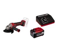 Einhell Professional Amoladora angular con batería TP-AG 18/125 CE Q Li-Solo Power X-Change (18V, Ø 125mm, 33 mm de profundidad de corte, sin escobillas, sin disco de corte)+ Starter Kit 5,2Ah