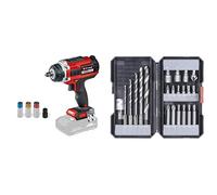Einhell Professional Atornillador de impacto con batería IMPAXXO 18/400 Power X-Change iones de Li, 18V, 400 Nm, motor sin escobillas, envío sin batería ni cargador +Kit de brocas/ puntas
